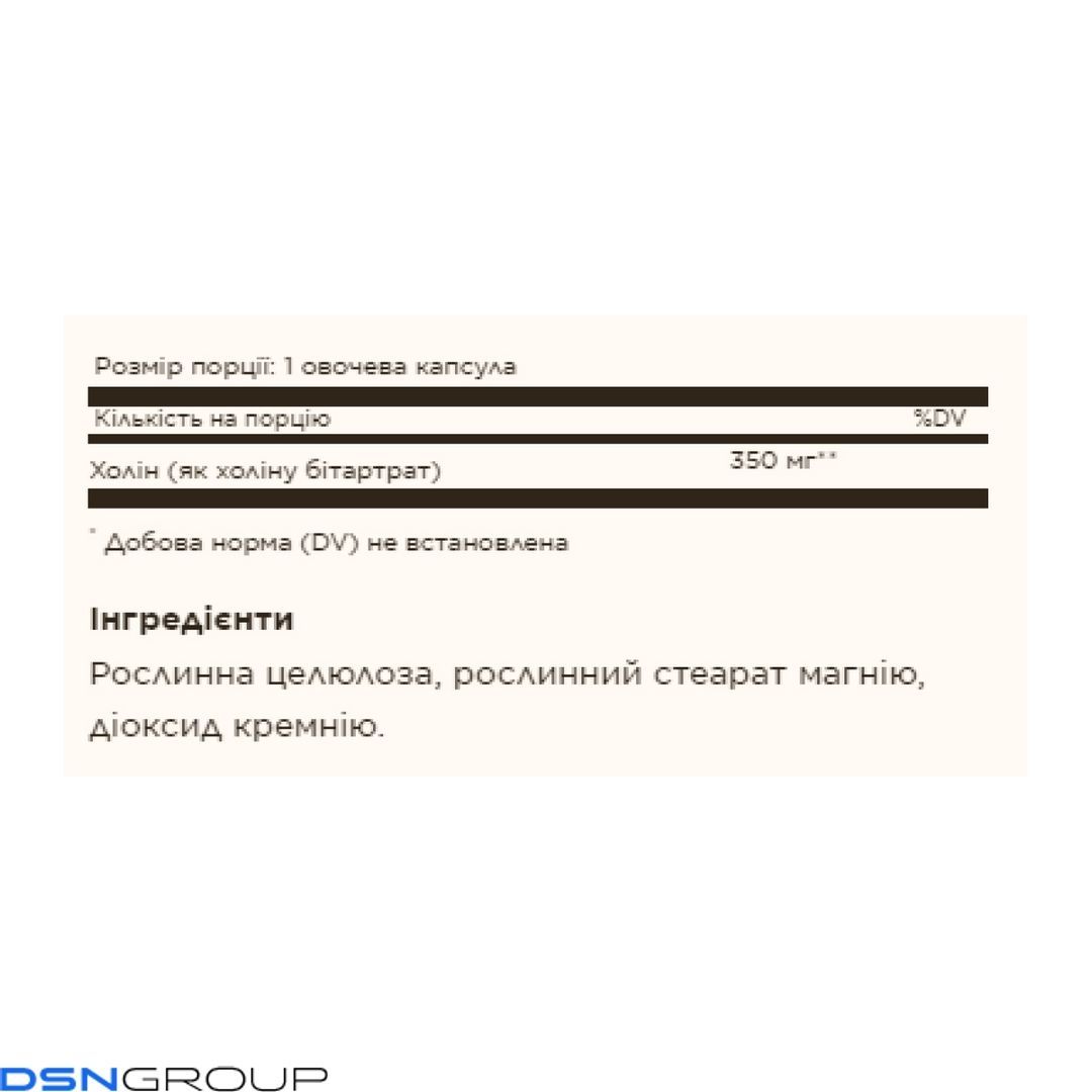 19.01 (Очікування) Choline 350 mg - 100 vcaps