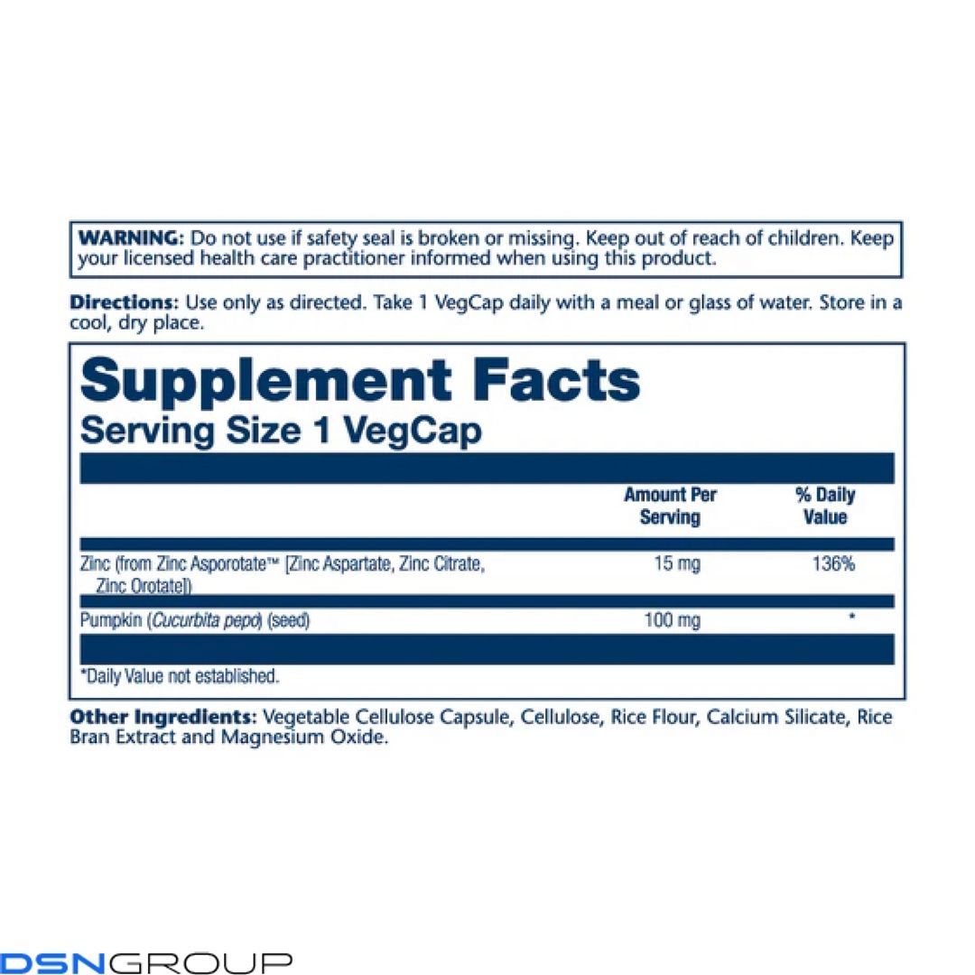Zinc Asporotate 15mg - 100 vcaps