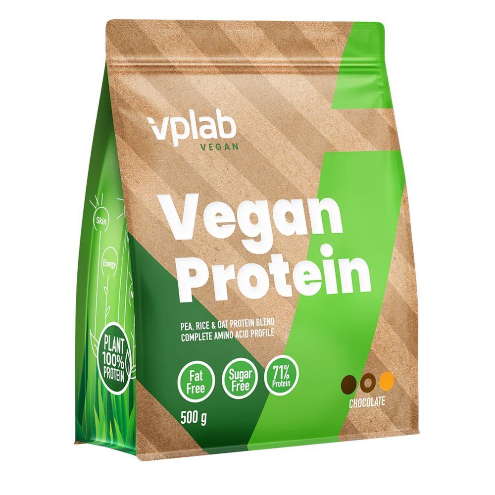 Vegan Protein - 500g Chocolate (Повреждена упаковка)