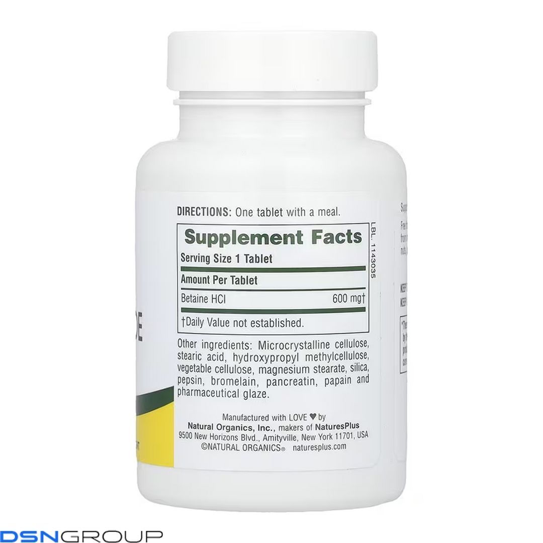 Betaine Hydrochloride 600mg - 90 tabs