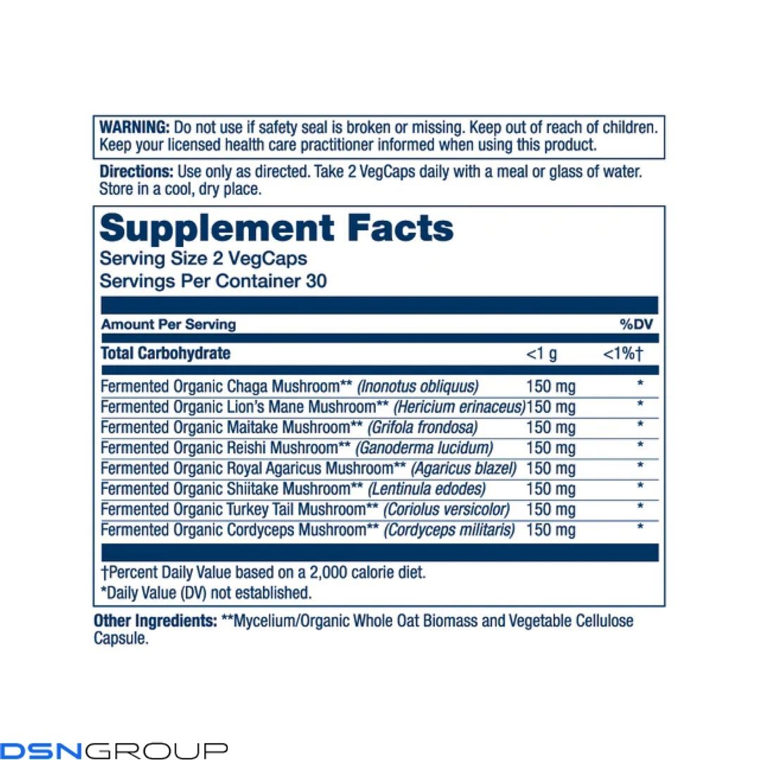 Org Grown Mushroom Complete 1200mg - 60 vcaps