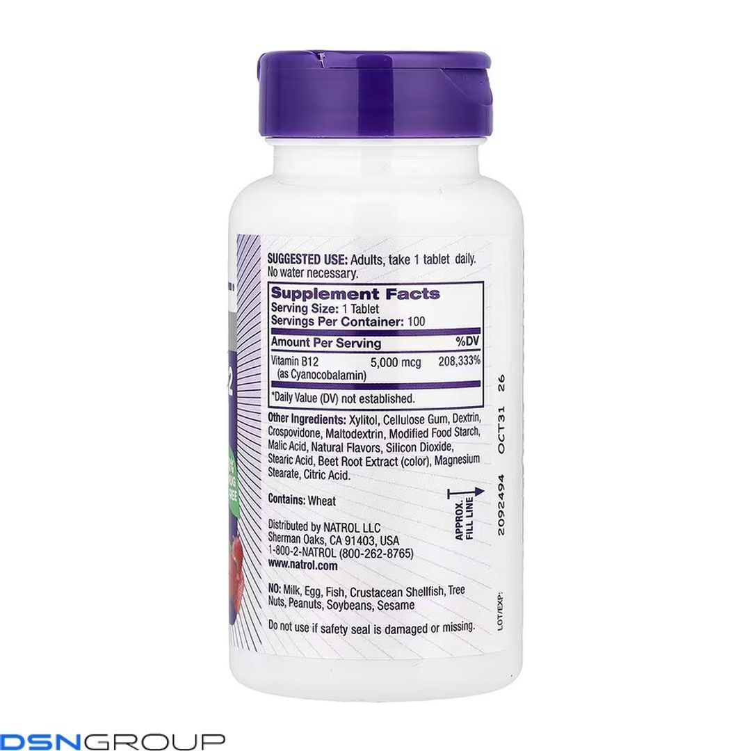 Vitamin B-12 5000mcg - 100 tabs