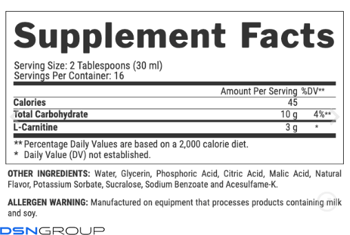 Liquid L-Carnitine 3000 - 480ml Green Apple