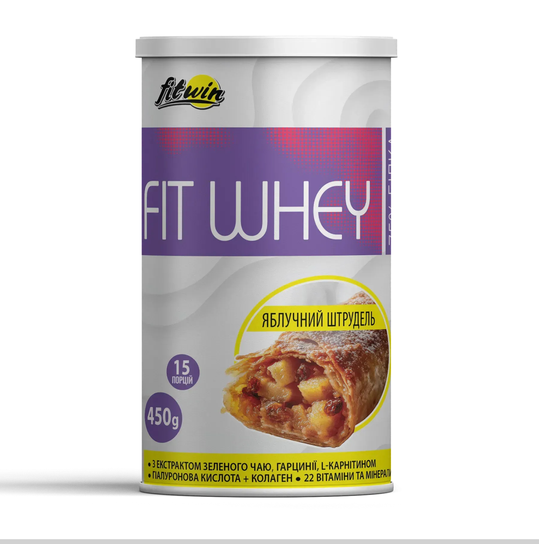 Протеїновий коктейль FitWhey, яблучний штрудель, 450 г
