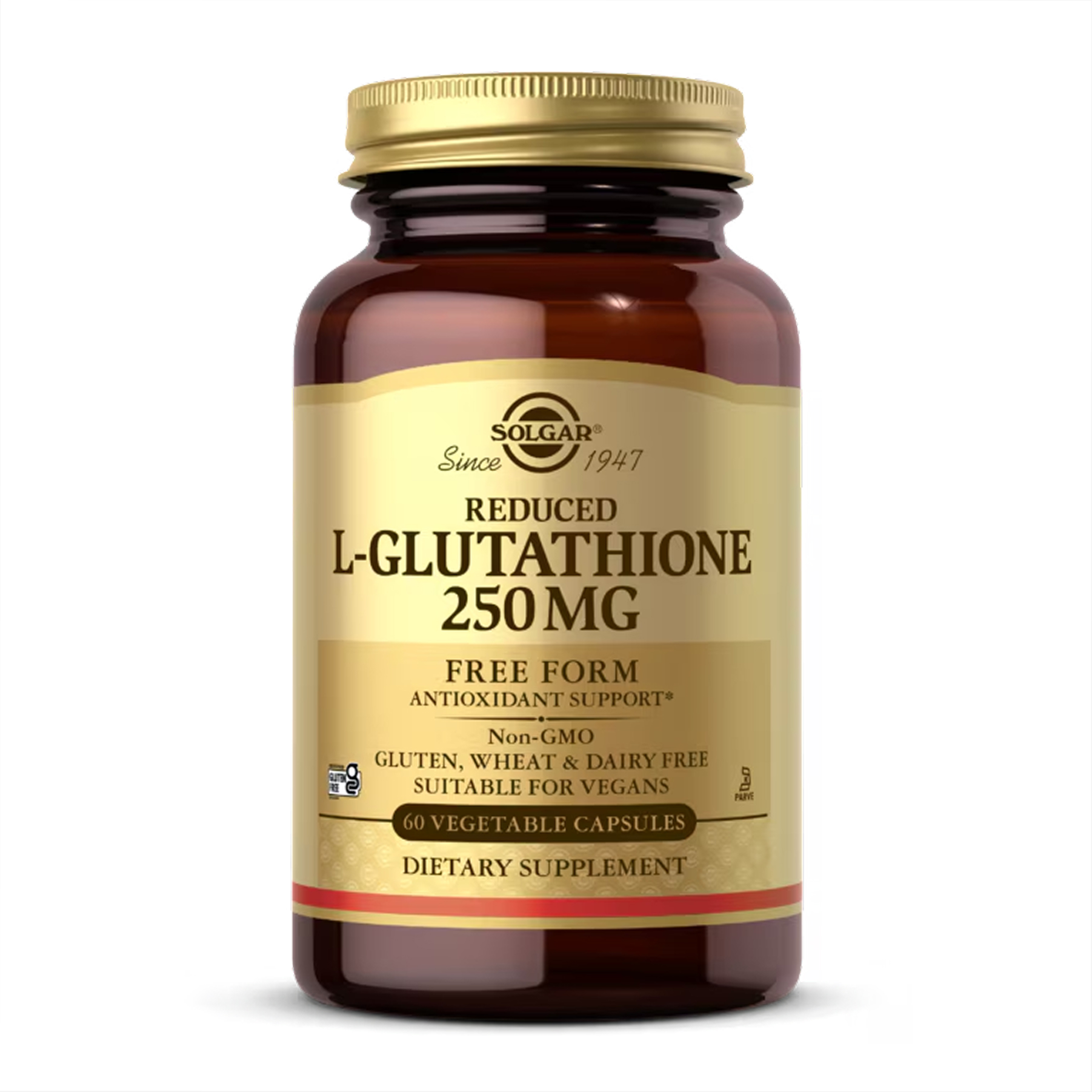 Solgar Reduced L-Glutathione 250 мг, 60 рослинних капсул