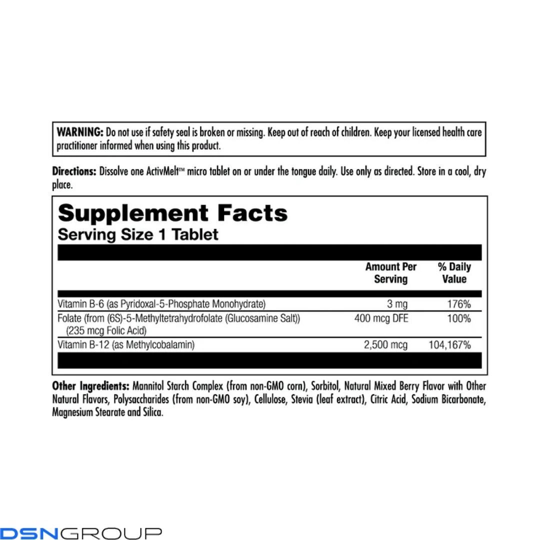B6 B12 Methyl Folate - 60 tabs Mixed Berry