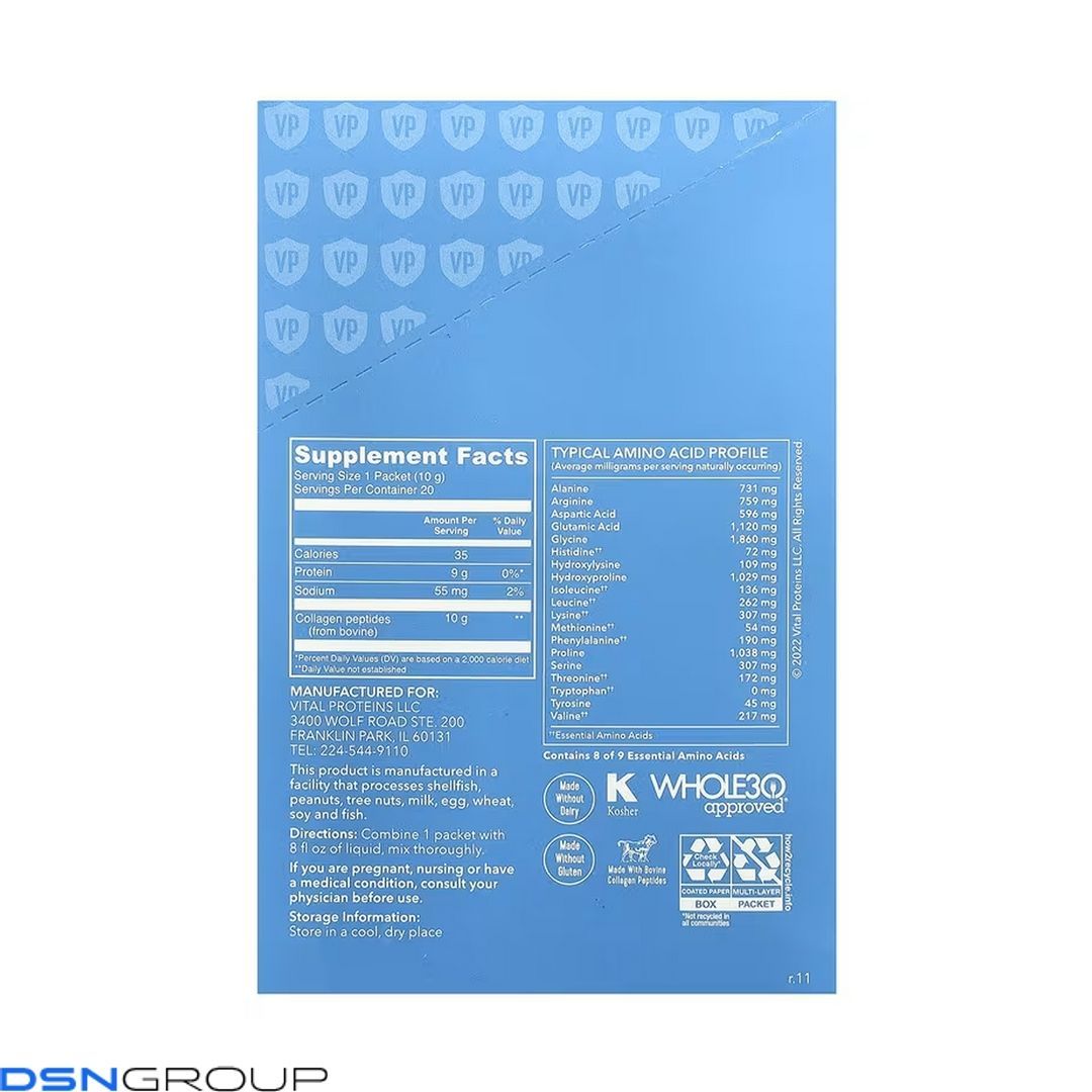 Collagen Peptides - 200g Unflavored (20 Packets)