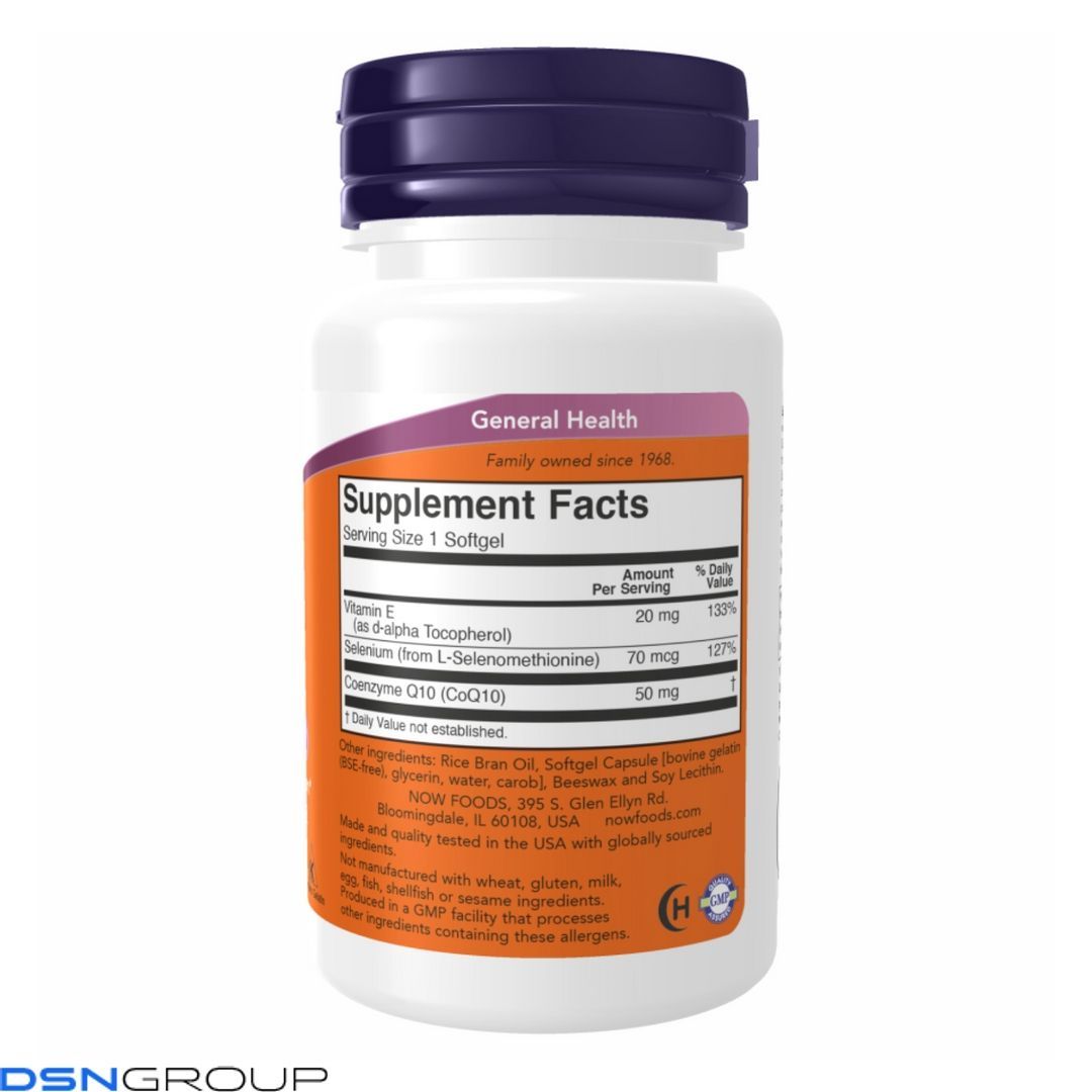 CoQ10 50mg + Vit E - 100 sgels