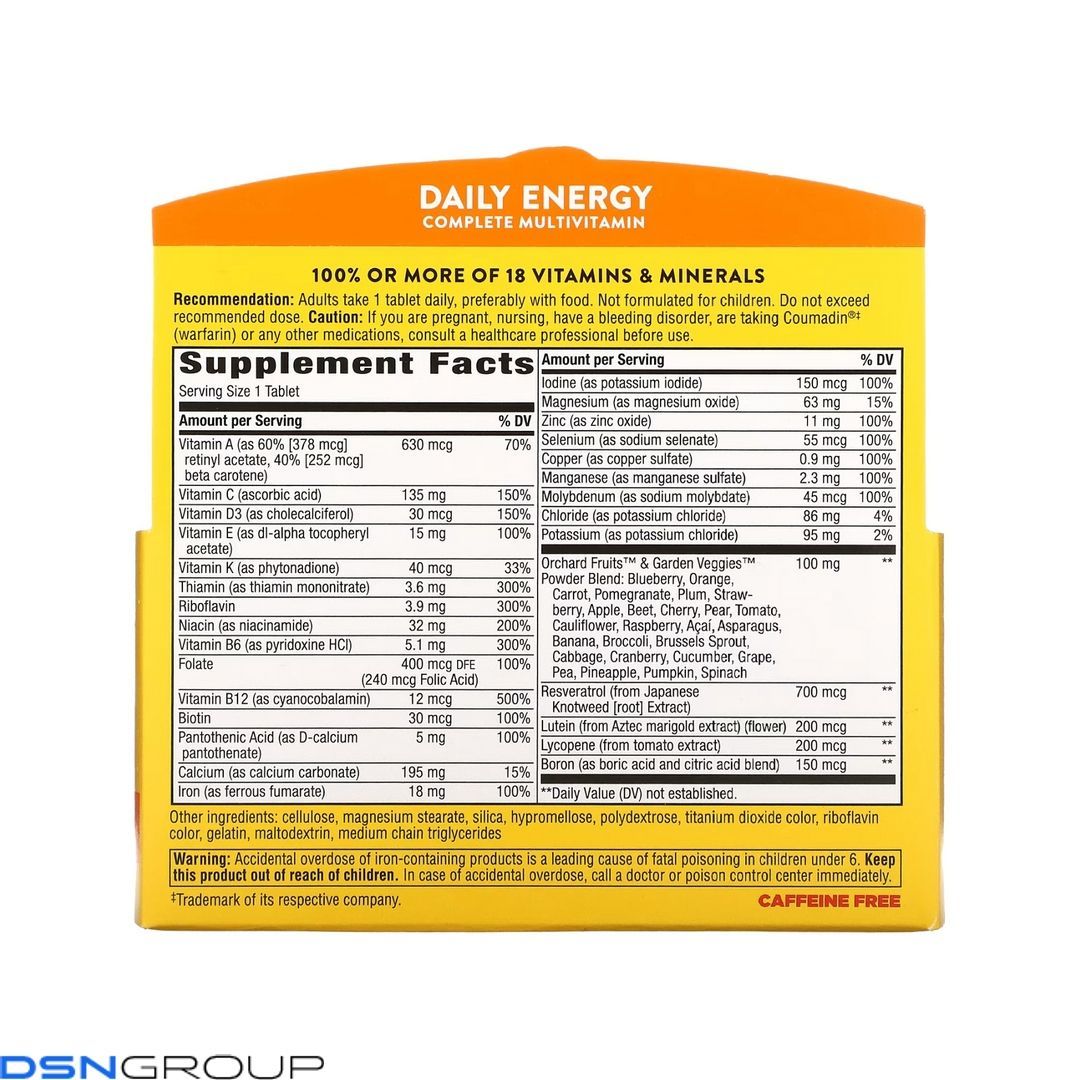 Daily Energy (With Iron) - 60 tabs