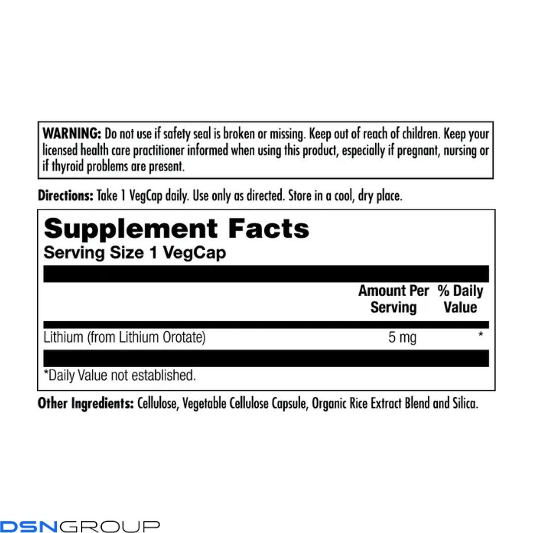 Lithium Orotate 5mg - 60 vcaps