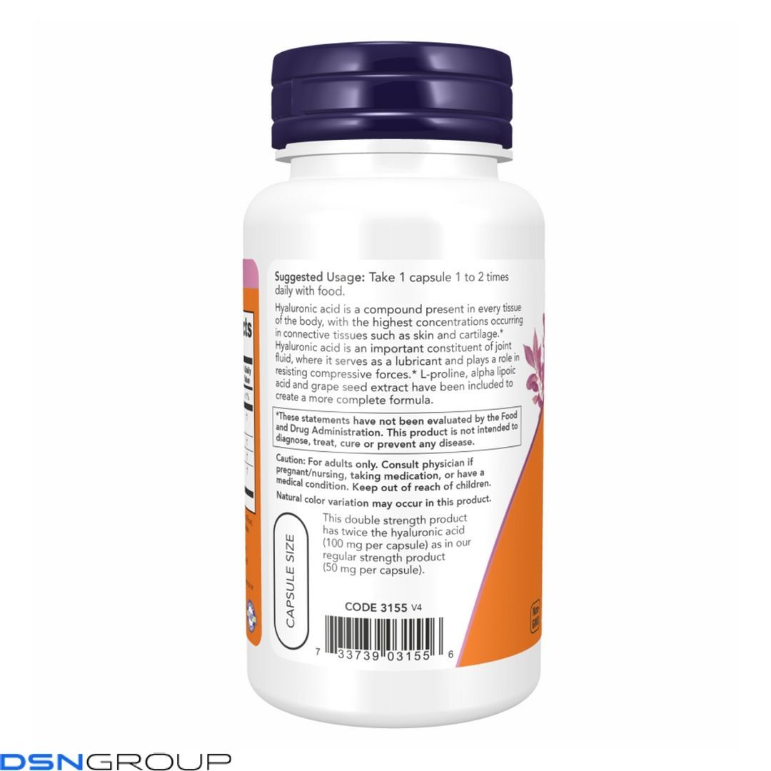 Hyaluronic Acid 100mg 2X Plus - 60 vcaps 100-34-5504617-20 фото Hyaluronic Acid 100mg 2X Plus - 60 vcaps