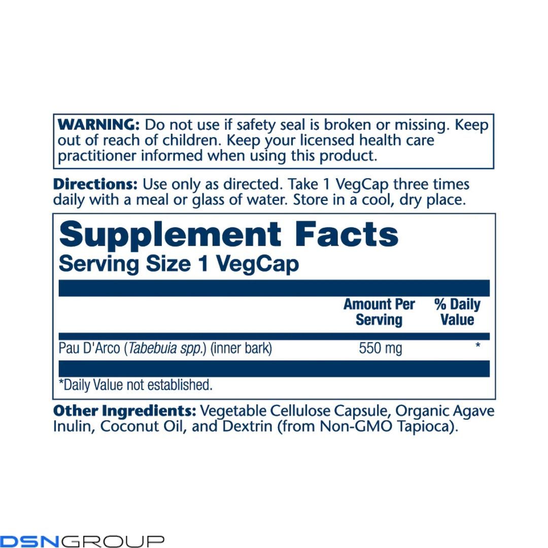 Pau D'Arco Bark 550mg - 100 vcaps