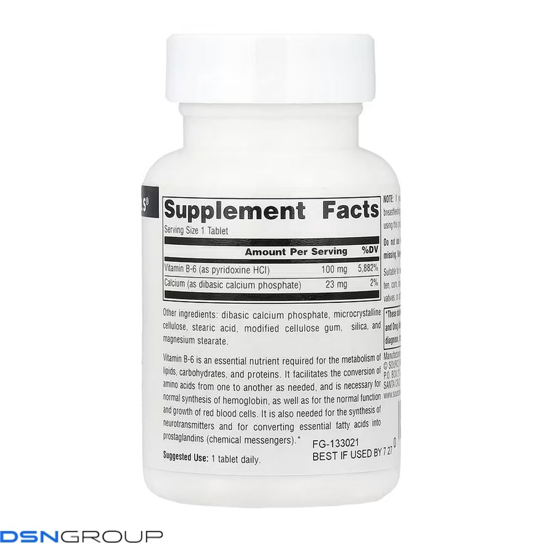 Vitamin B-6 100 mg - 100 tabs (Повреждена этикетка)