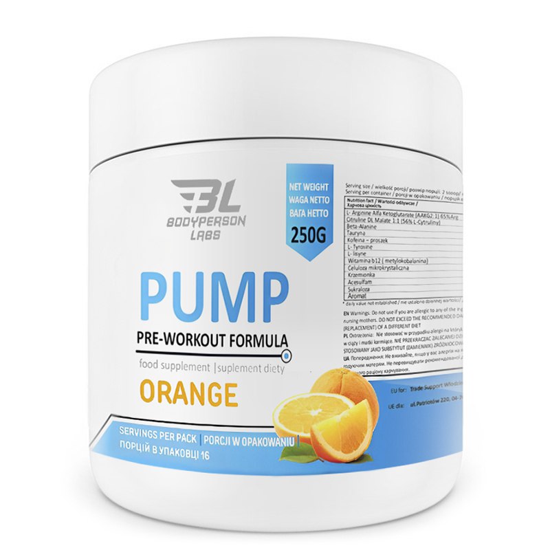 Передтренувальний комплекс Bodyperson Labs Pre-Workout Formula True Taste, 250 г, апельсин