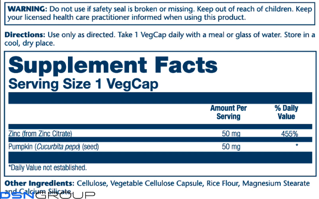 Zinc Citrate 50mg - 60 vcaps
