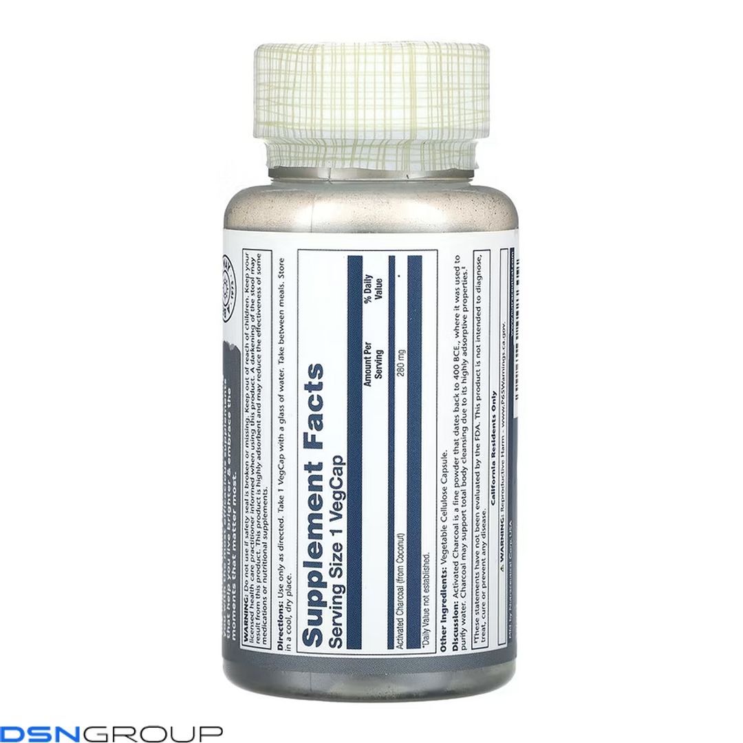 Activated Charcoal, Coconut 280mg - 90 vcaps