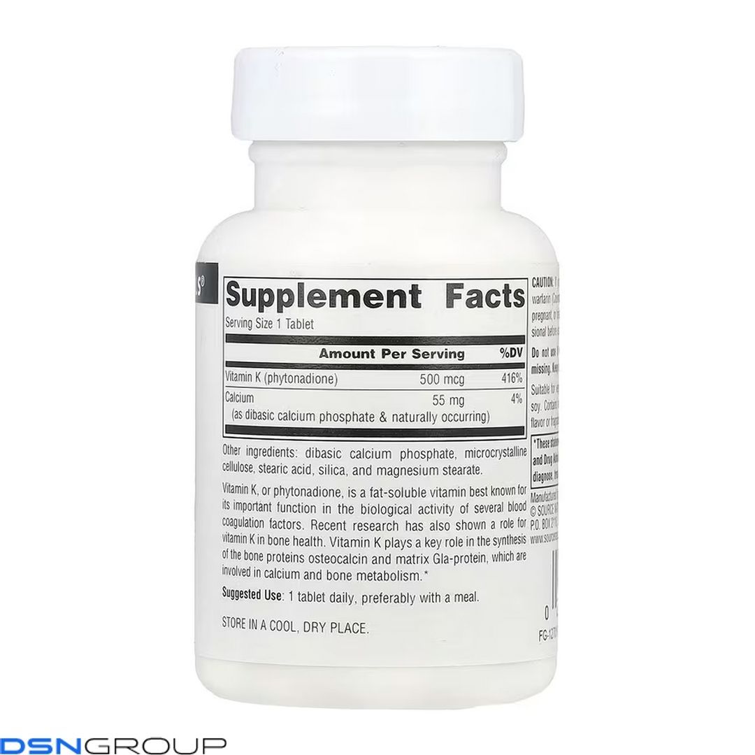 Vitamin K 500 mcg - 100 tabs