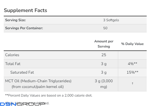 MCT Oil 1000 mg - 150 sgels