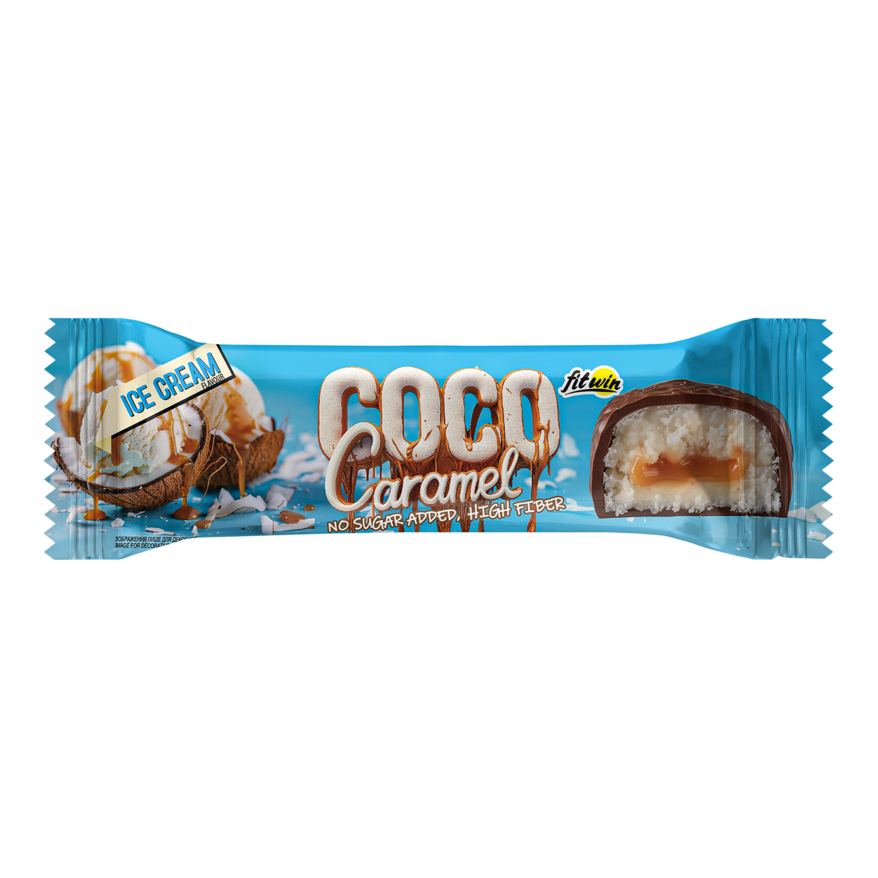 Батончики Coco Caramel з кокосом і карамеллю без цукру, 20 × 40 г