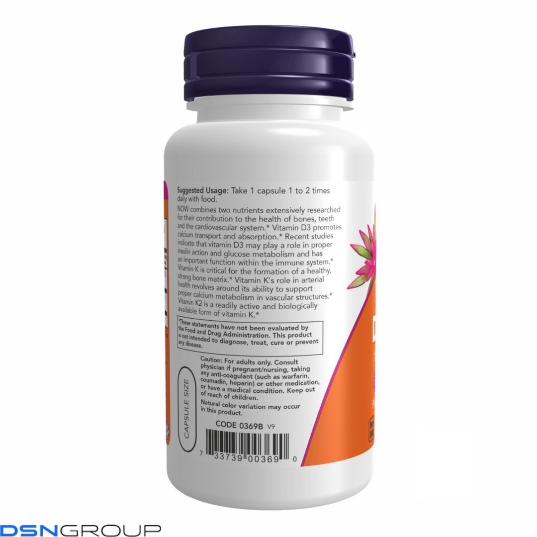 (12.02 Ожидание) (27.02 Ожидание) Vitamin D3+K2 1000 IU - 120 vcaps