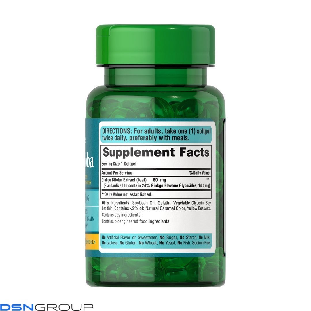Ginkgo Biloba Standardized Extract 60 mg - 120 softgels