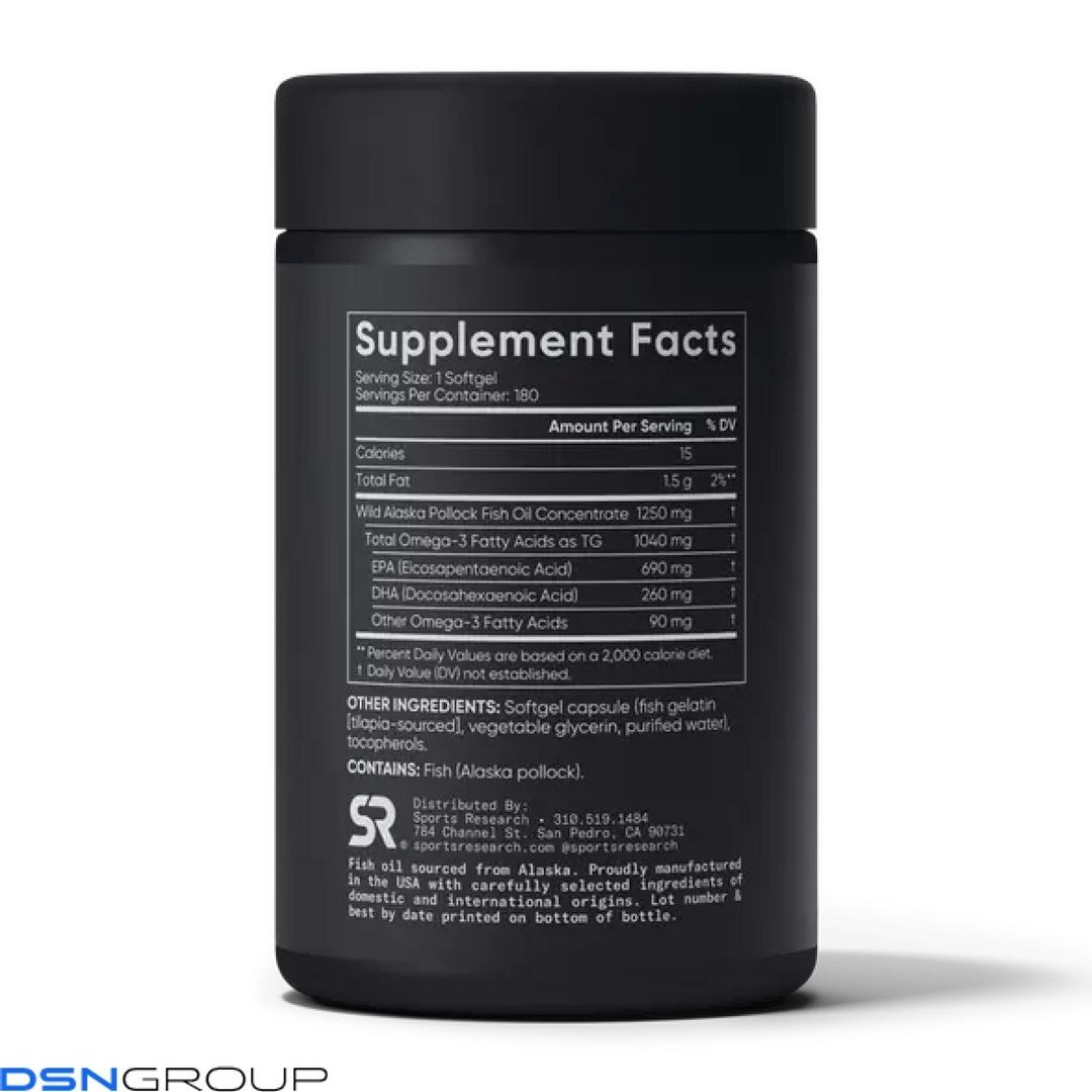 Omega-3 Fish Oil Alaska 1250mg - 180 softgels