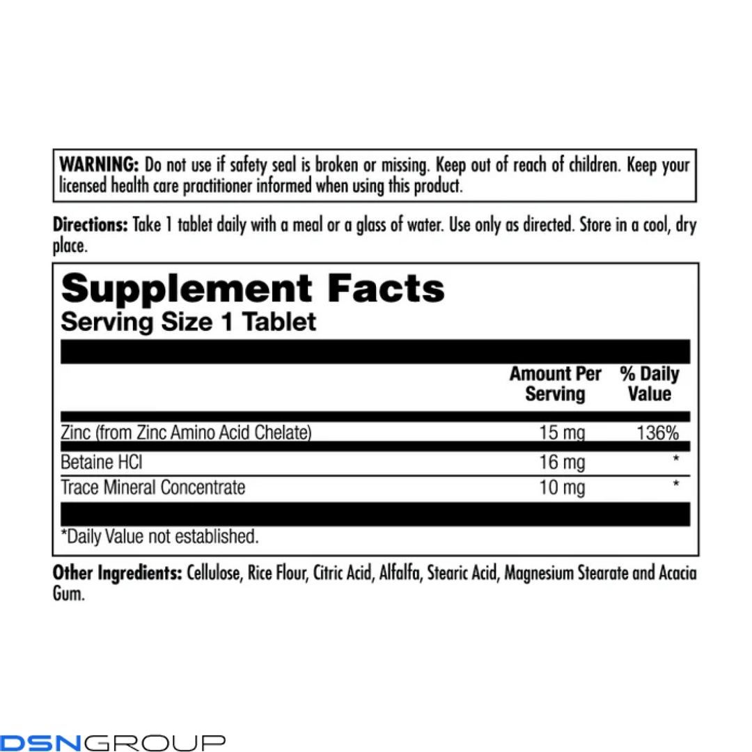 Zinc 15+ Chelated - 100 tabs
