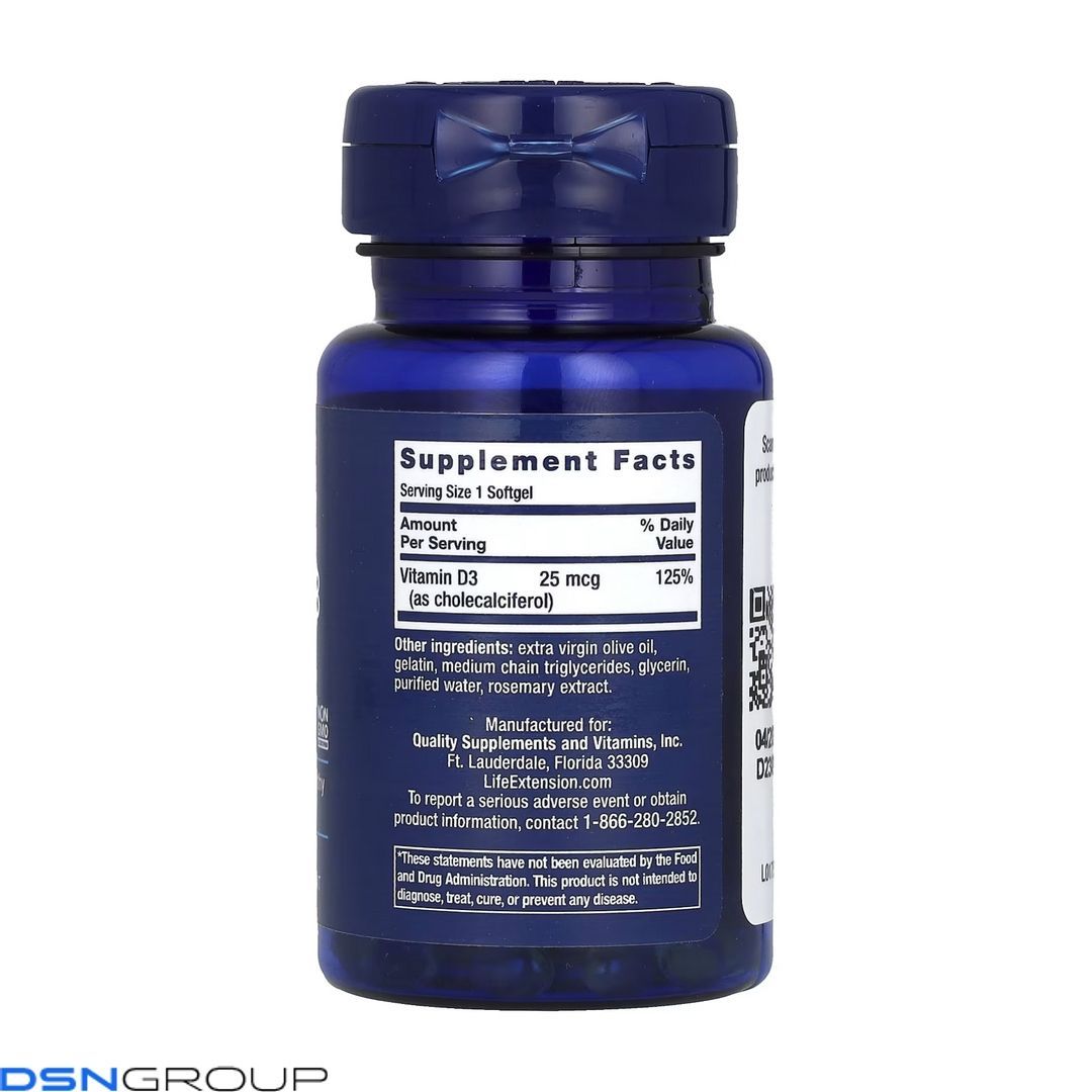 Vitamin D3 25 mcg (1000 IU) - 90 softgels