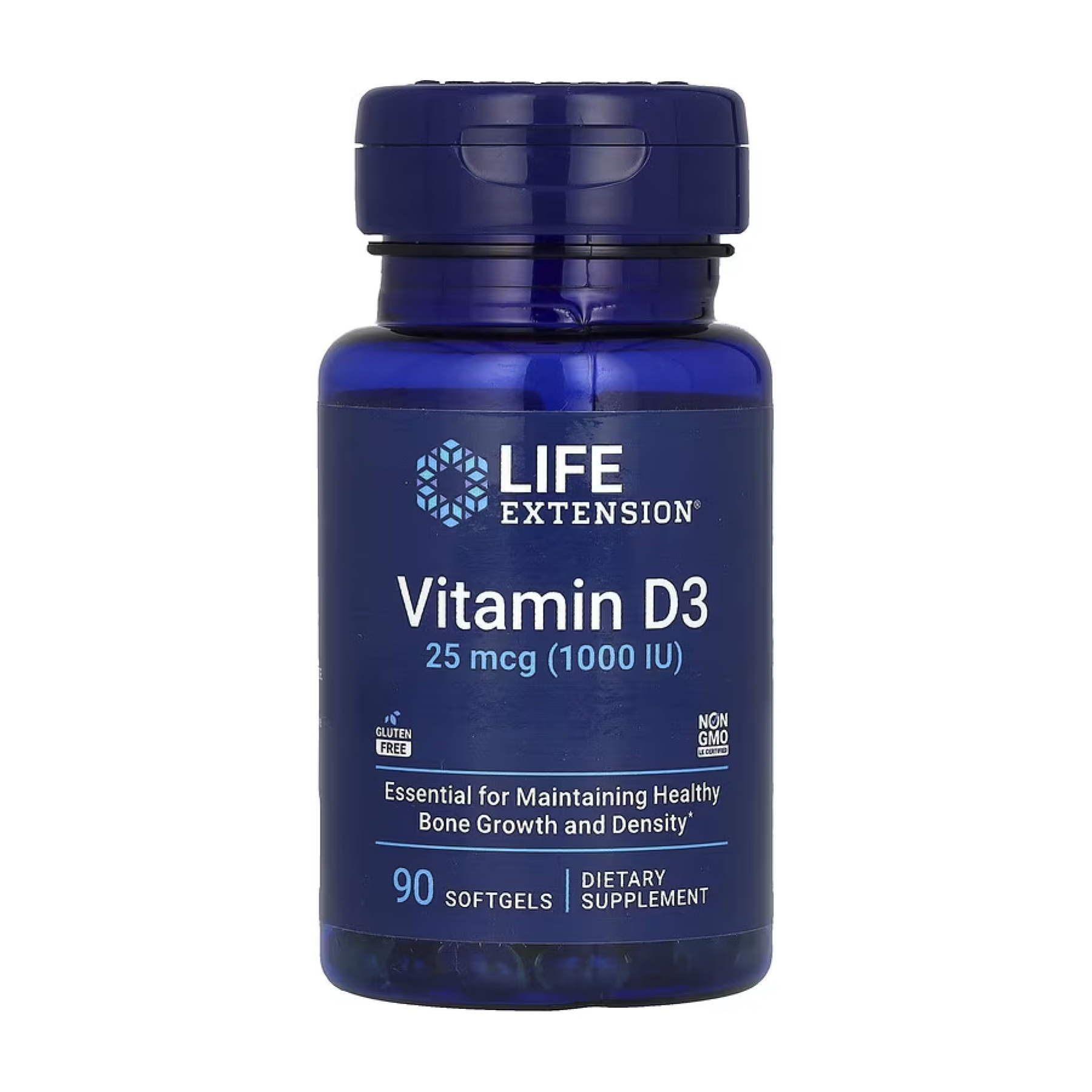 Вітамін D3 25 мкг (1000 МО) Life Extension, 90 м'яких капсул