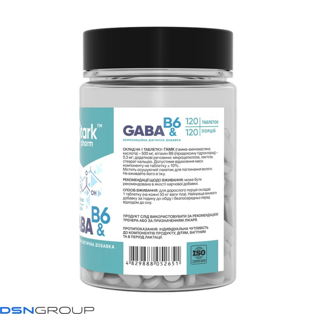 GABA & B6 500mg - 120 tabs 2023-10-5490 фото GABA & B6 500mg - 120 tabs