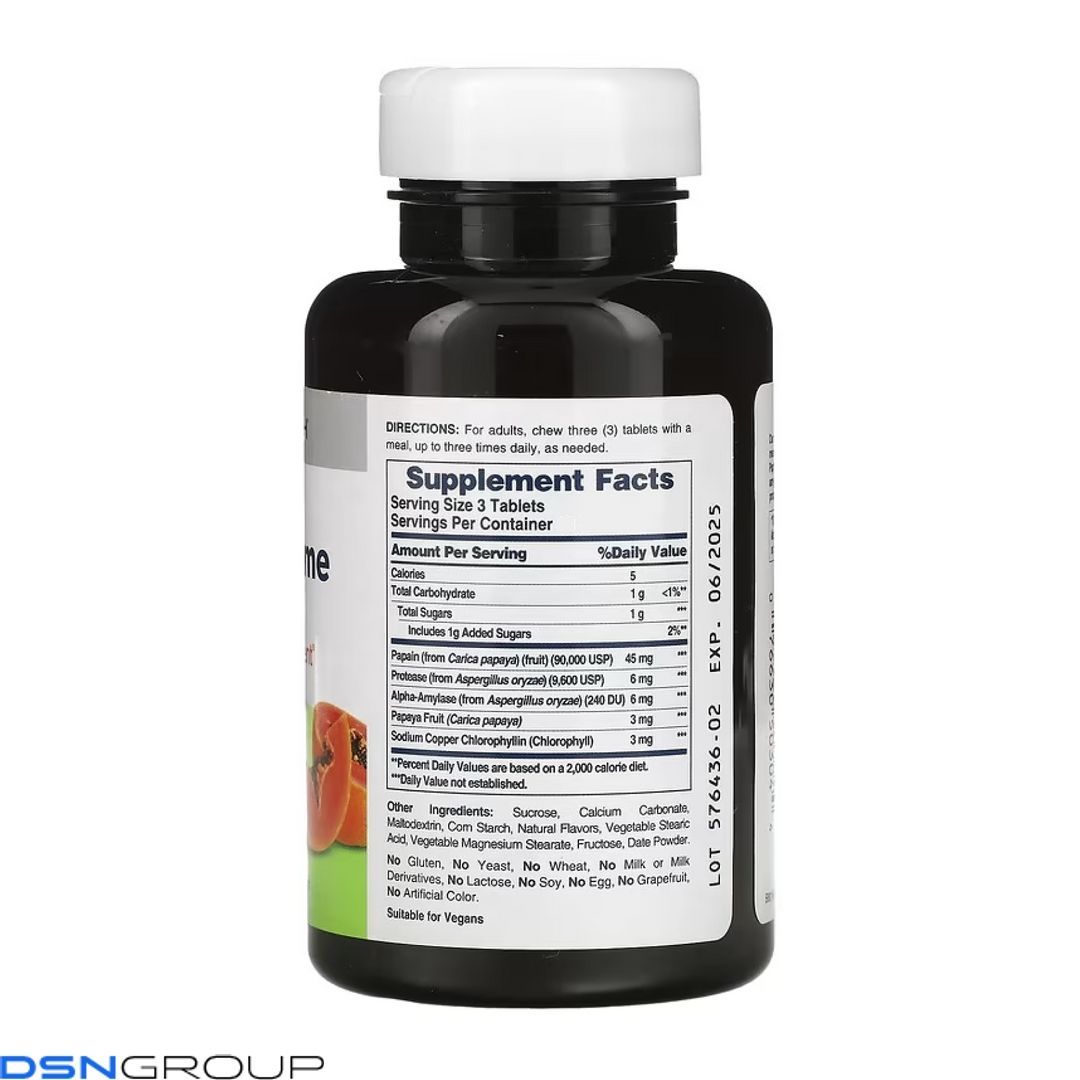 Papaya Enzyme with Chlorophyll Chewable - 100 chewables