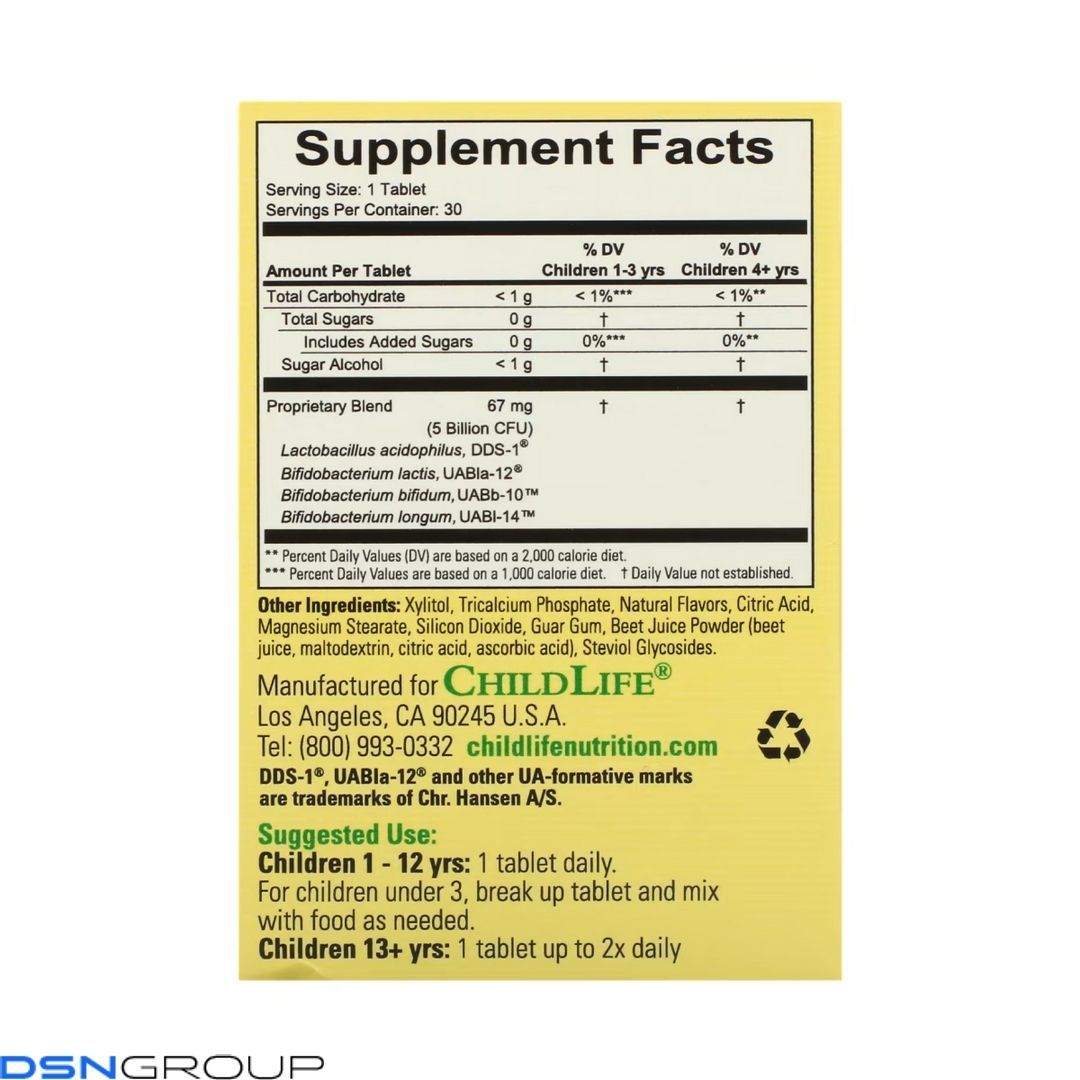 ChildBiotics Immune + Digestive Support - 30 Chewable tabs Natural Berry