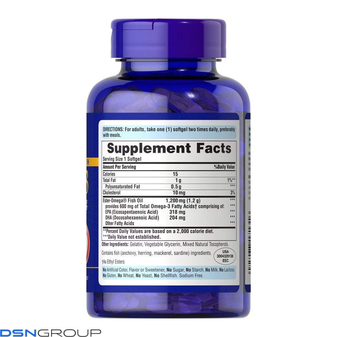 Double Strength Omega-3 Fish Oil 1200mg/600mg Omega-3 - 90 sgels 2022-10-1749 фото Double Strength Omega-3 Fish Oil 1200mg/600mg Omega-3 - 90 sgels
