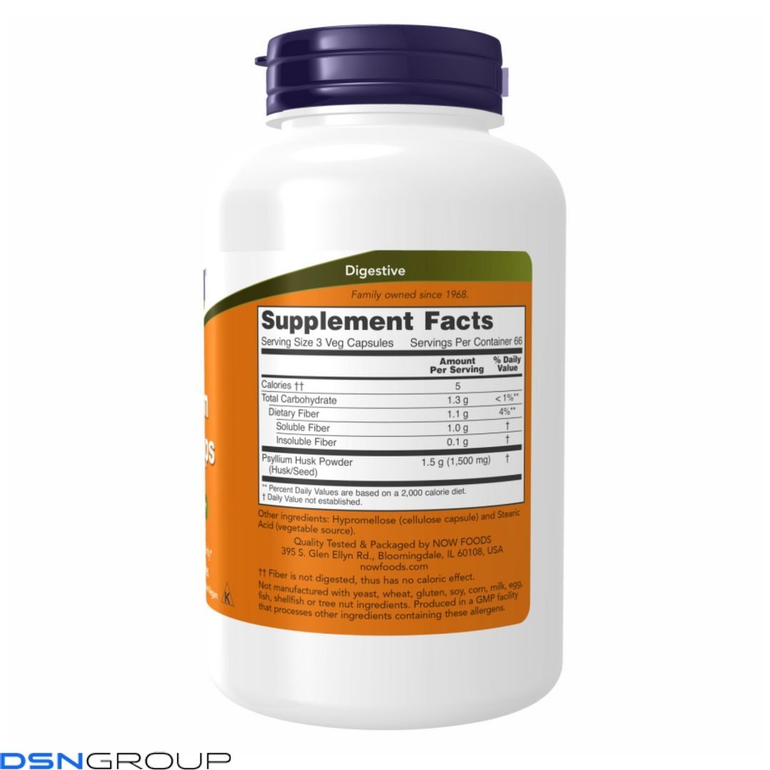 Psyllium Husk 500mg - 200 vcaps (Повреждена банка)