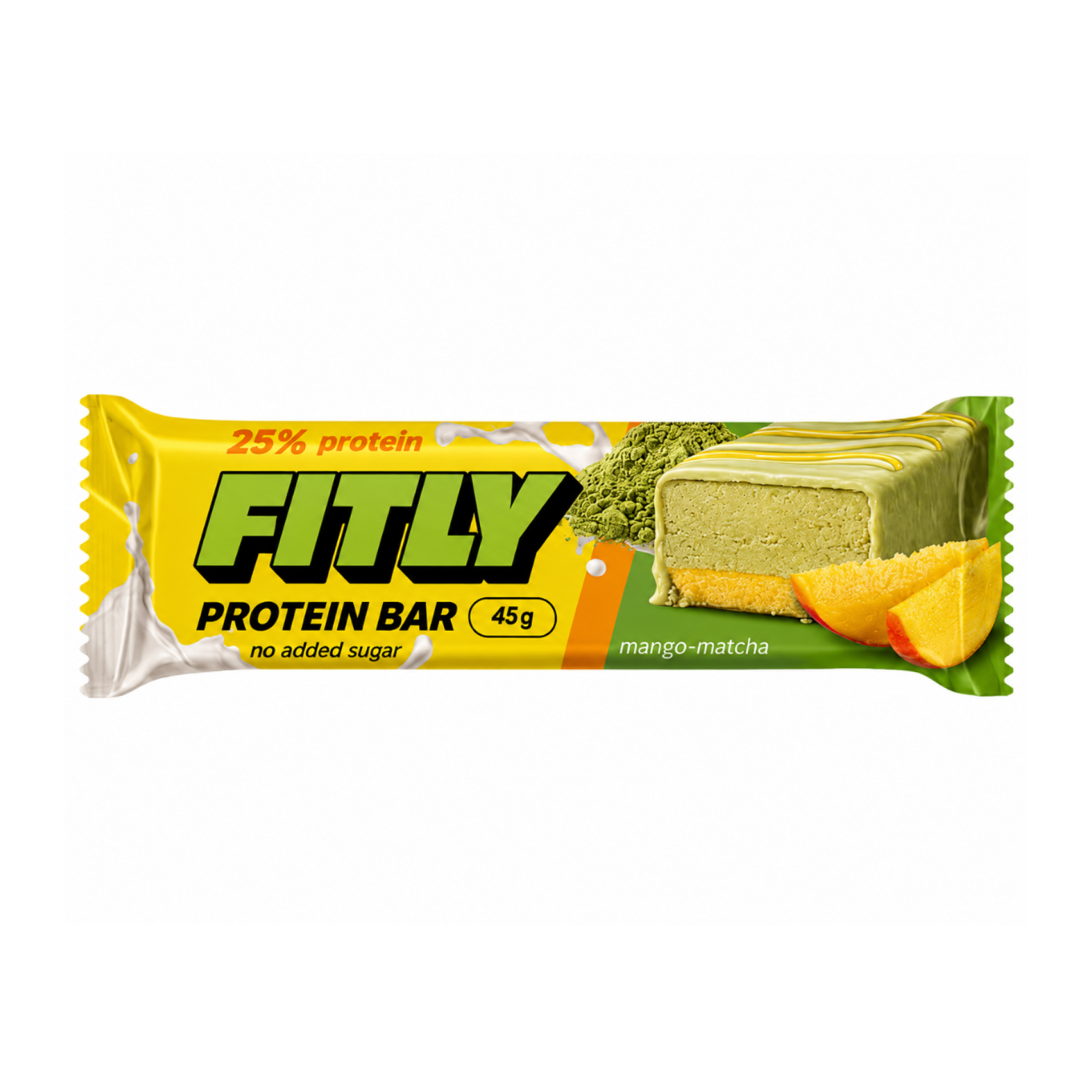 Протеїновий батончик Fitly Mango Matcha манго-матча 45 г, 12 шт