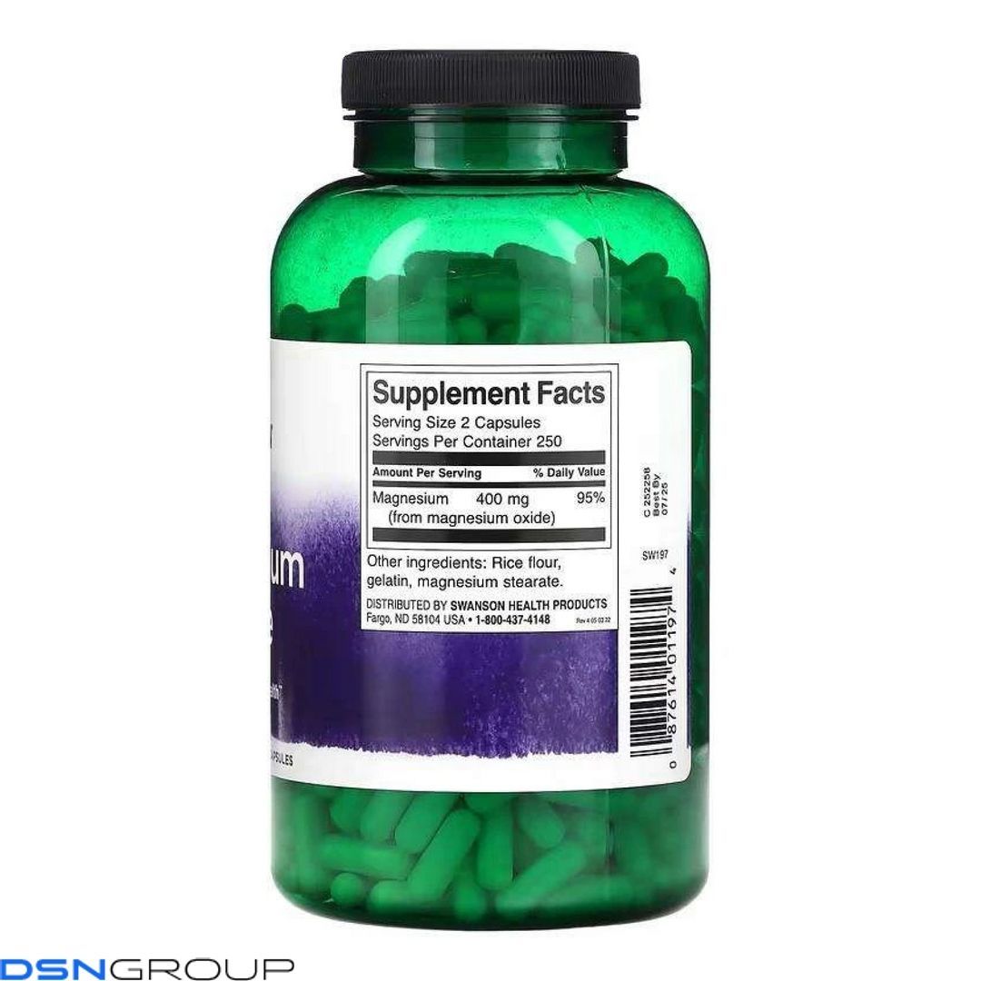 Magnesium Oxide 200mg - 500 caps