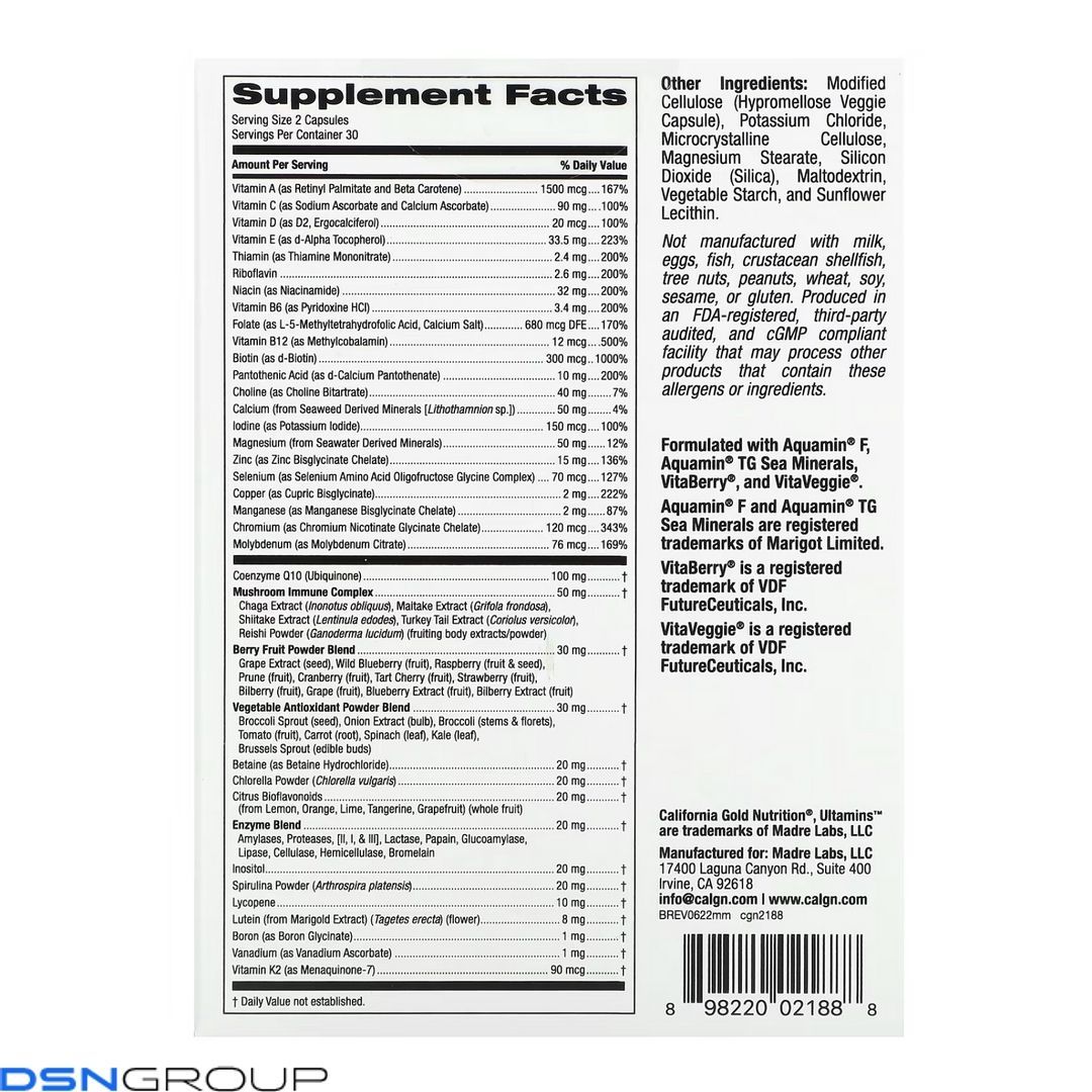 Ultamins MENS Multivitamin - 60 vcaps