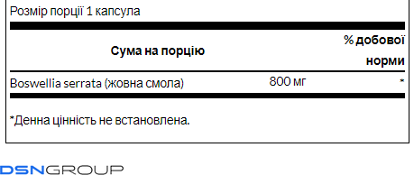 Boswellia Double Strength 800 mg - 60 Caps (Повреждена этикетка)
