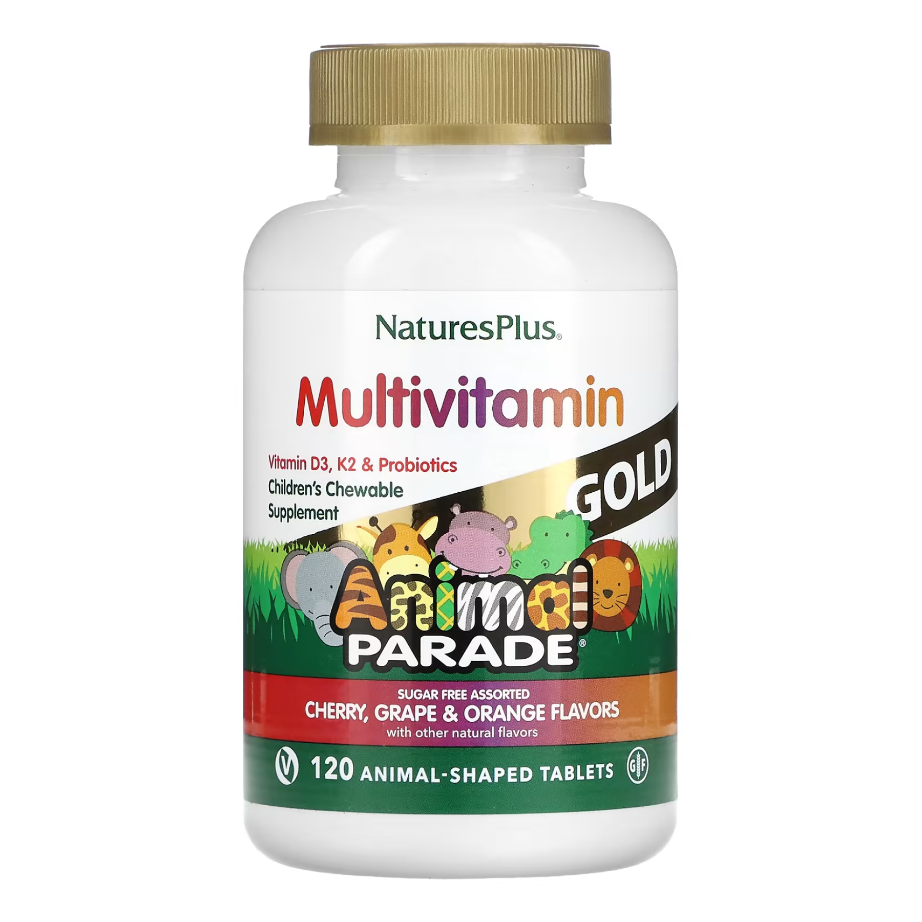 Nature's Plus Animal Parade Gold — дитячі жувальні мультивітаміни, 120 таблеток