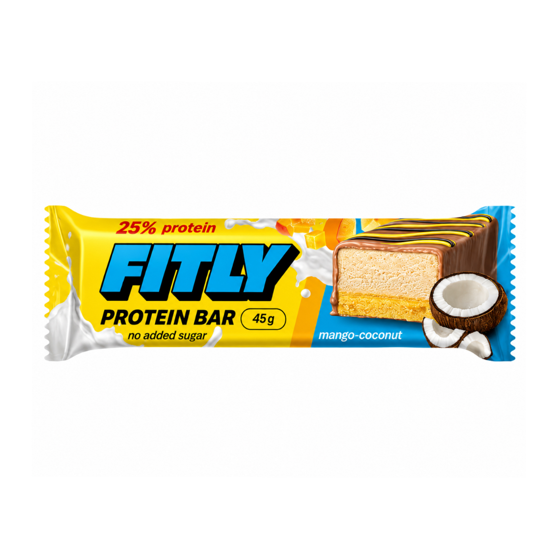 Протеїновий батончик Fitly Mango Coconut 45 г (12 шт)