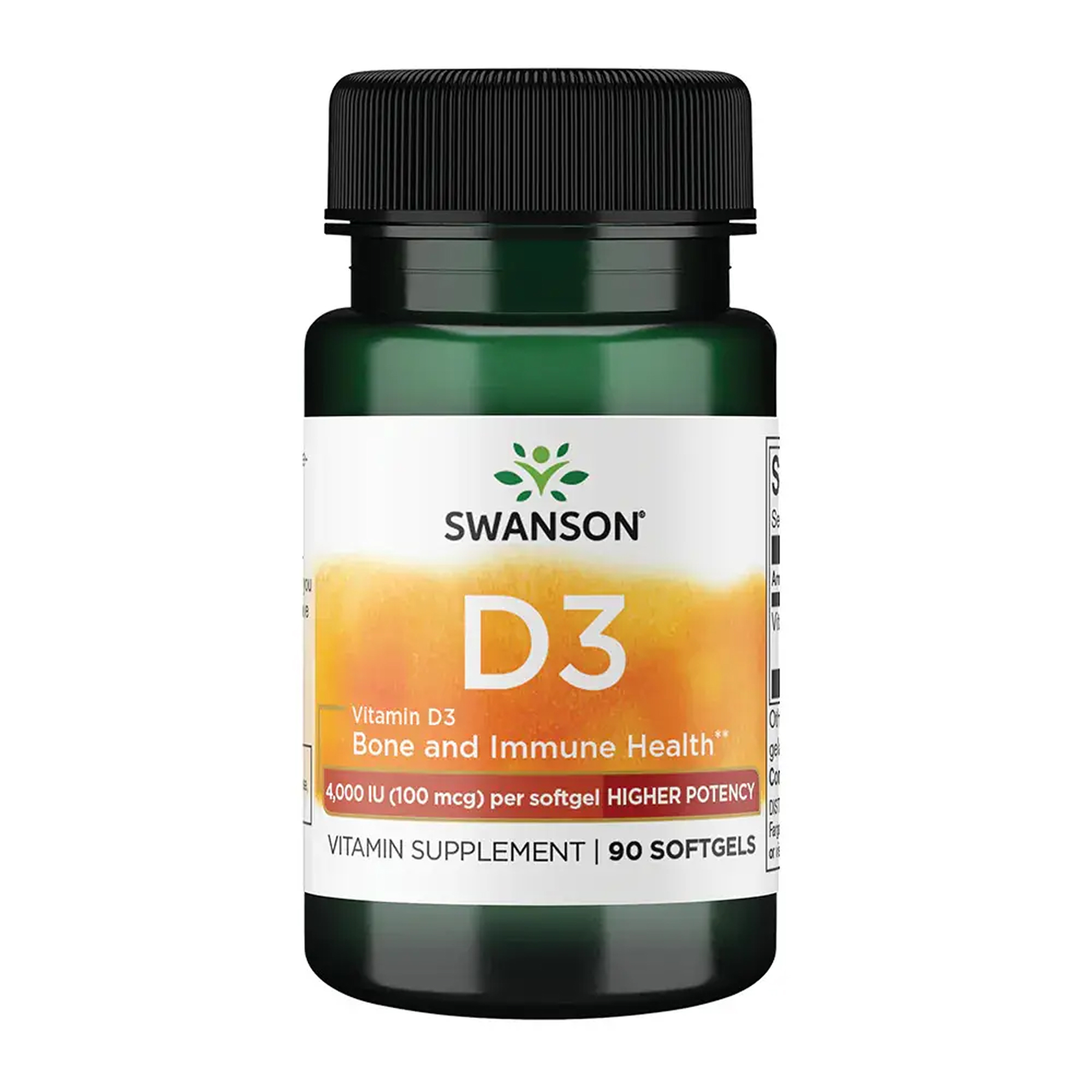 Swanson Vitamin D3 4000 IU (100 мкг), 90 м'яких капсул
