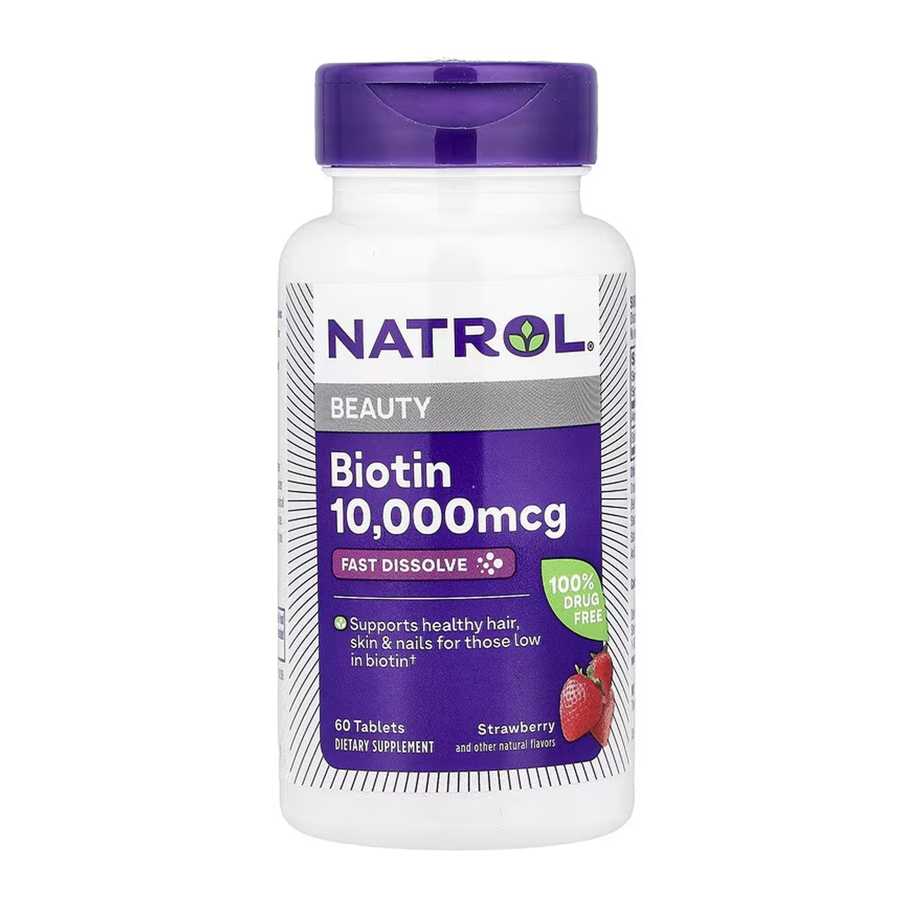 Біотин Natrol 10 000 мкг, 60 таблеток