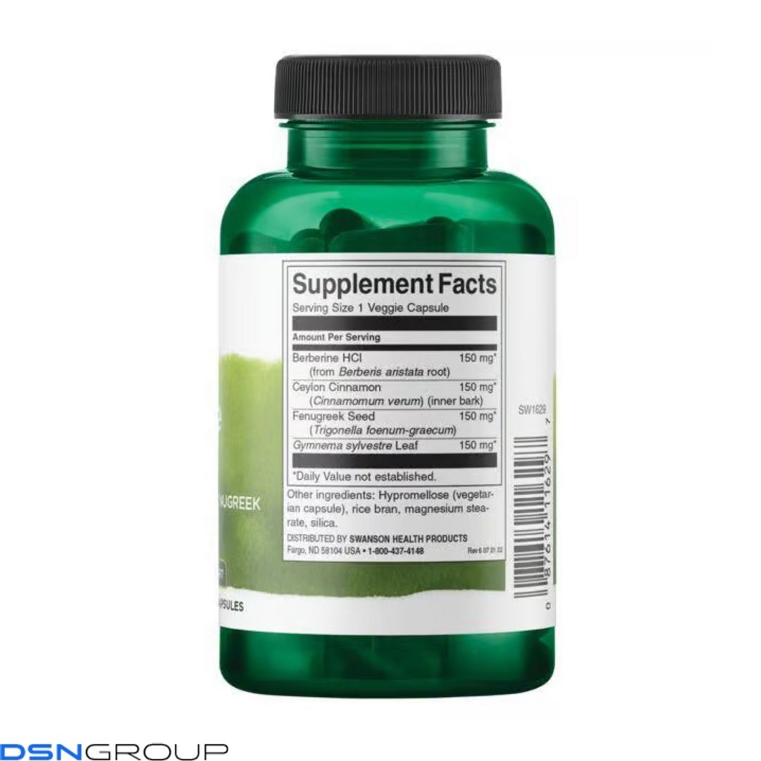 Berberine Complex with Cinnamon Gymnema & Fenugreek - 90 vcaps