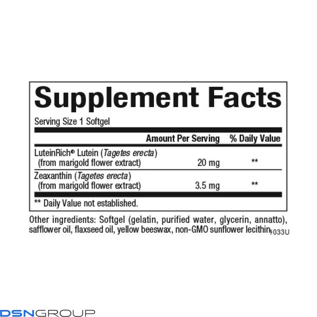 Lutein 20mg - 60 softgels