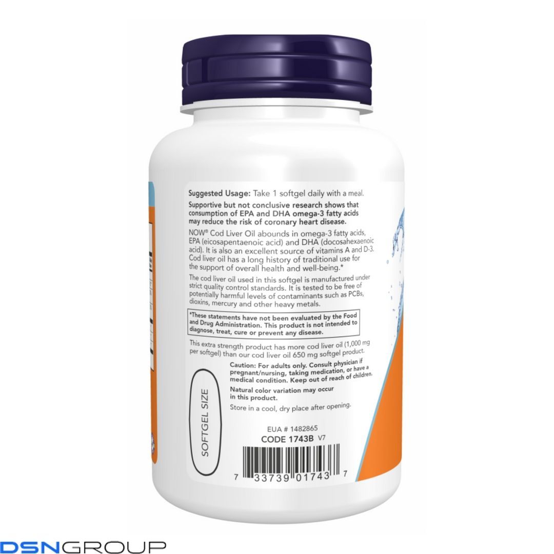 Cod Liver Oil 1000mg - 180 sgels