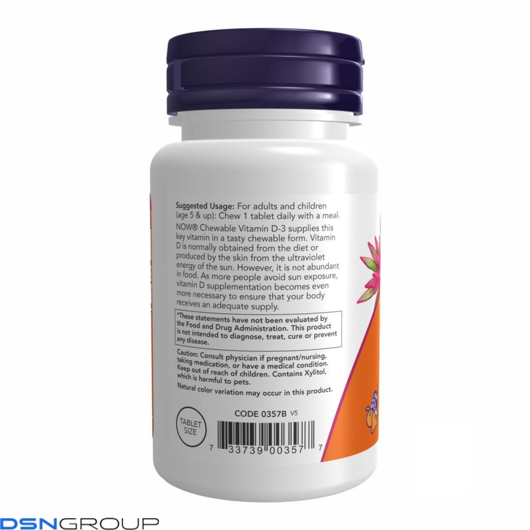 VIT D-3 1000 IU Chewable Fruity - 180 loz