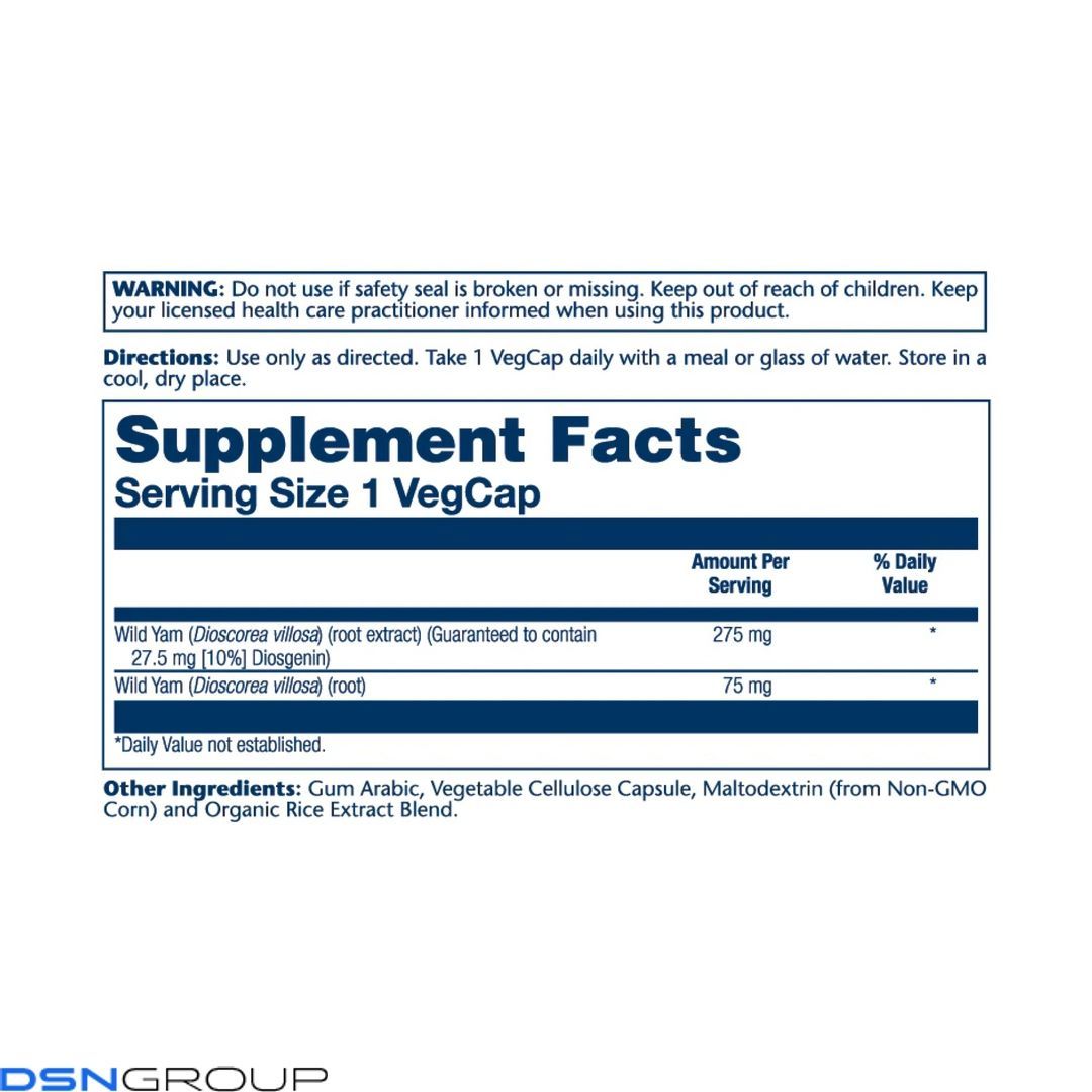 Wild Yam Root Extract 275mg - 60 vcaps