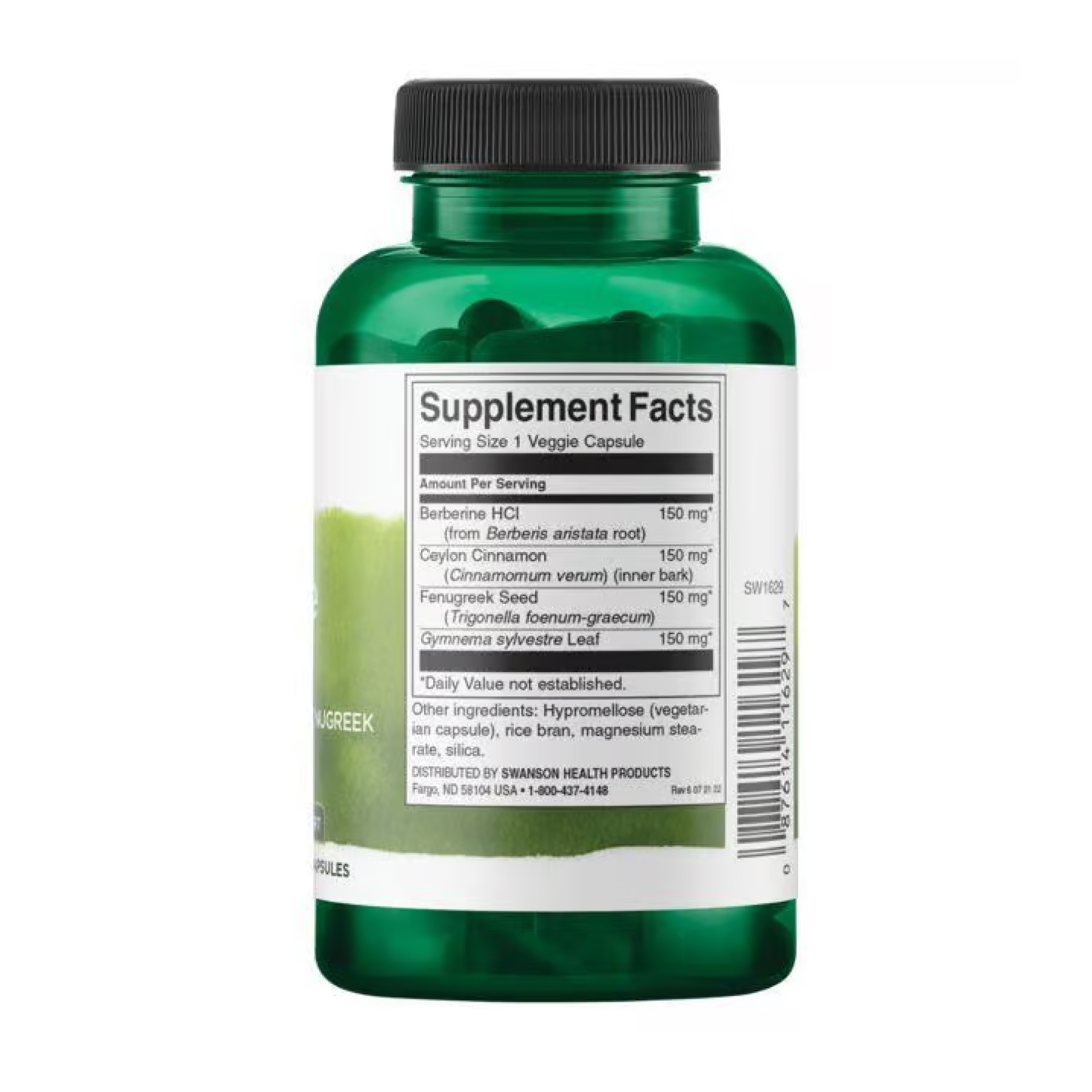 Swanson Berberine Complex с корицей, гимнемой и пажитником, 90 вегетарианских капсул