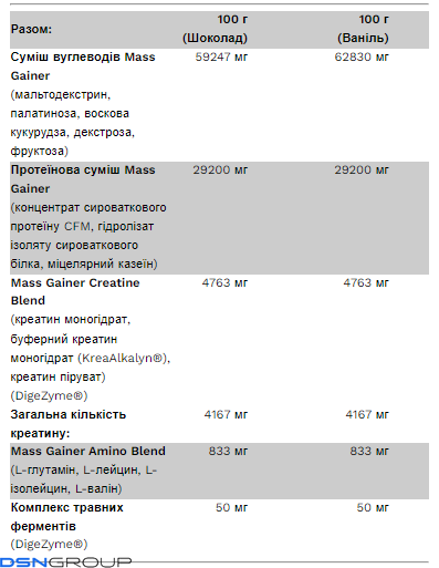 Big Mass Gainer - 3000g Chocolate Hazelnut