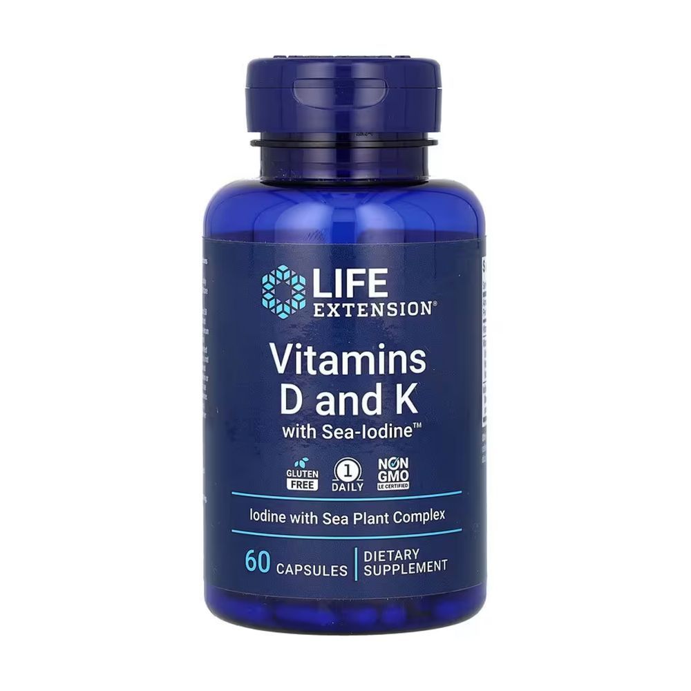 Vitamins D and K with Sea-Iodine&trade; - 60 caps (Повреждена банка)